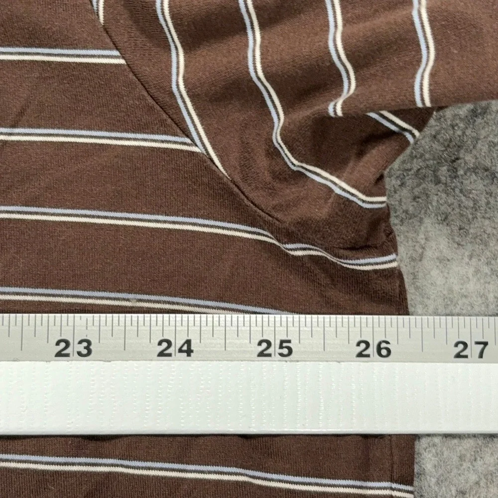 Polo Ralph Lauren Polo Shirt Mens XXL Brown Striped Pima Cotton Short Sleeve